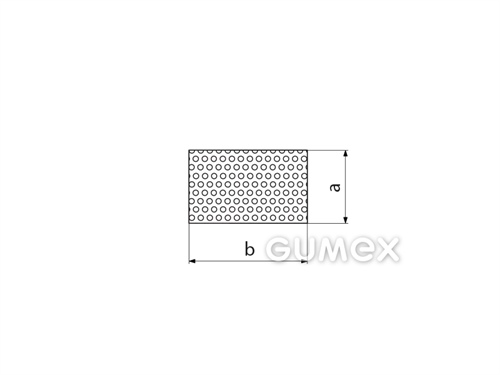 Rechteckiges mikroporöses Silikonprofil, 3x10mm, Dichte 250kg/m3, -60°C/+200°C, weiß, 